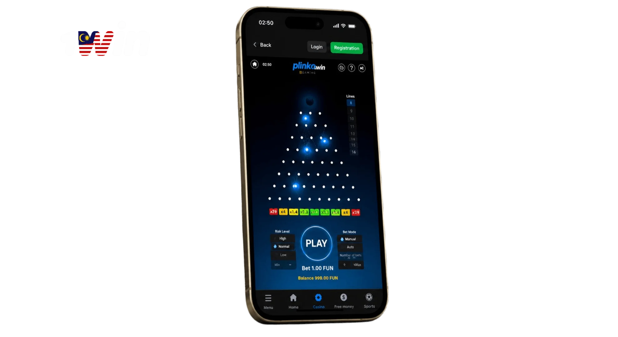 Play Plinko on 1Win mobile app iOS and Android
