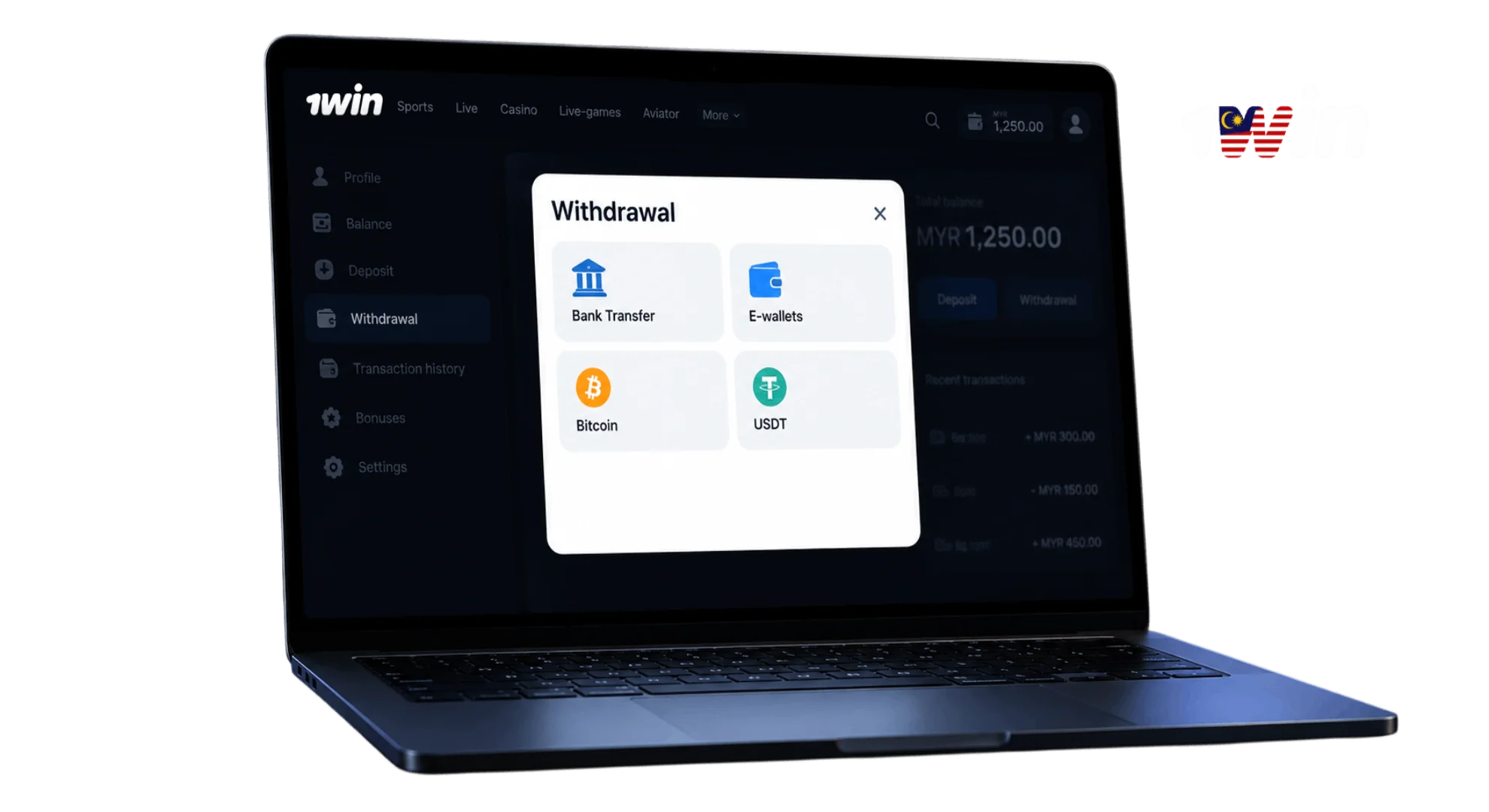 Available 1win withdrawal options fiat and crypto